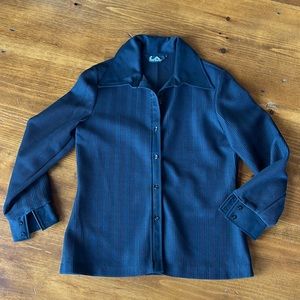 Jack Winter Vtg Polyester Shirt / Jacket - Black Sz 16